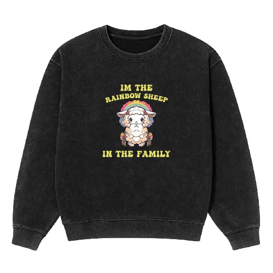 I'm The Rainbow Sheep LGBT Family Pride Community Mineral Wash Sweatshirts