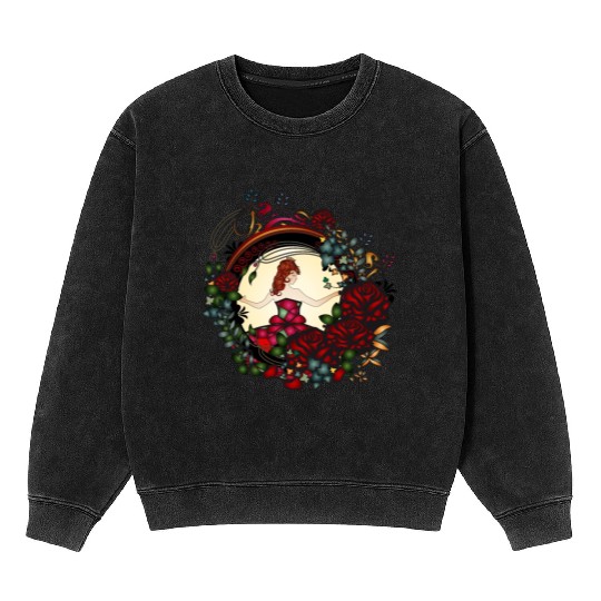 Princess in the rose garden in an Art Nouveau look Mineral Wash Sweatshirts