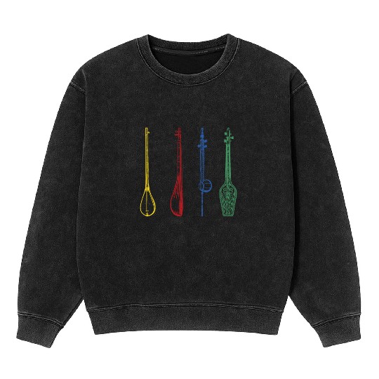 Irish Bouzouki Instrument Greek Mineral Wash Sweatshirts
