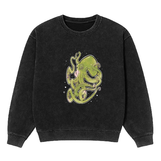 Green Octopus Mineral Wash Sweatshirts