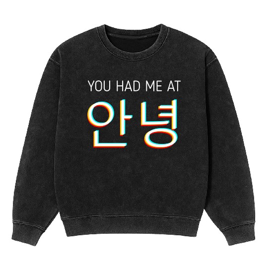 You Had Me At Hello Korean Tourist Annyeong Korea Mineral Wash Sweatshirts
