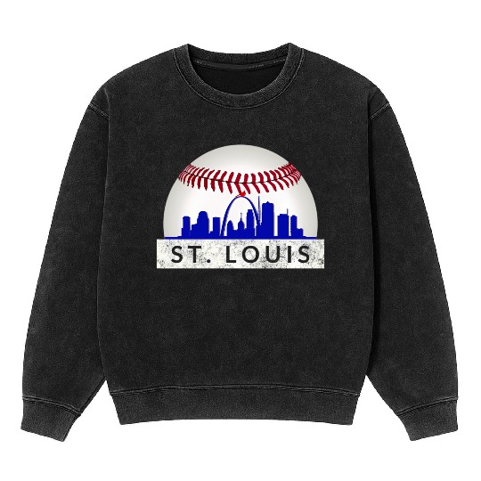 Saint Louis Red Cardinal Dress Hometown Skyline Gi Mineral Wash Sweatshirts