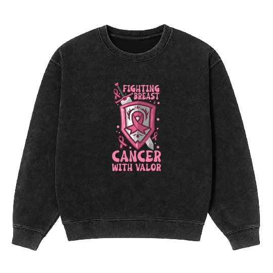 Breast cancer Awareness Support Survivors Pink Mineral Wash Sweatshirts