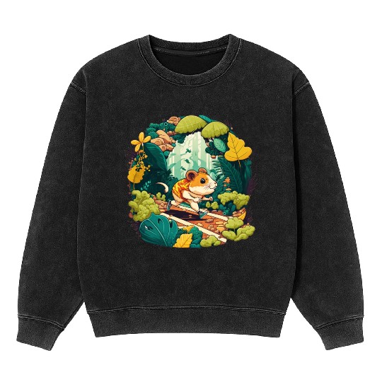 Hamster Adventure Jungle Marathon with Talking Mineral Wash Sweatshirts