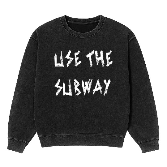 Use The Subway yellow Mineral Wash Sweatshirts