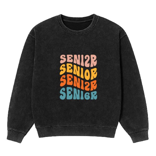 Retro Senior 2026 Graduation Class Of 2026 Back Mineral Wash Sweatshirts