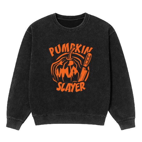 Pumpkin Slayer plain green Mineral Wash Sweatshirts