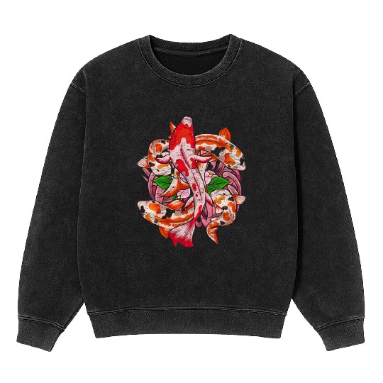 Nishikigoi Koi fish farm gift Koi carp Mineral Wash Sweatshirts