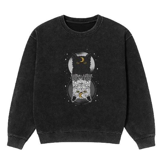 As Above so Below Cat Mineral Wash Sweatshirts