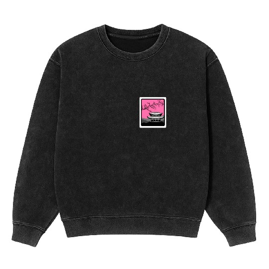 Cherry Blossom Mineral Wash Sweatshirts, Sakura Kawaii Pop Culture