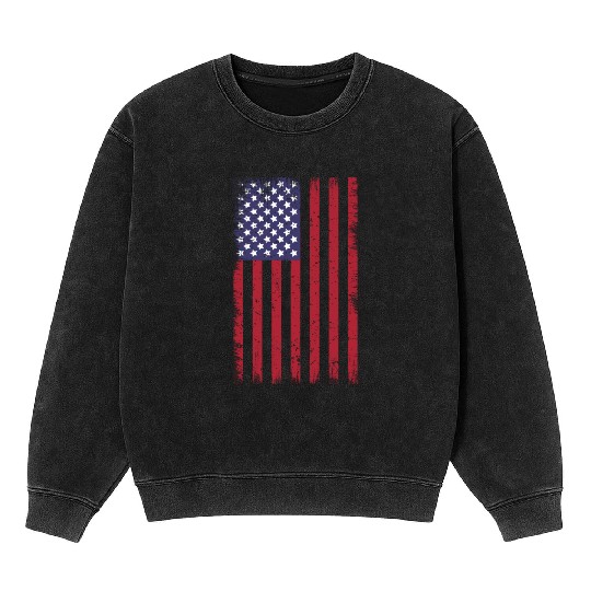 Us American Flag Mineral Wash Sweatshirts