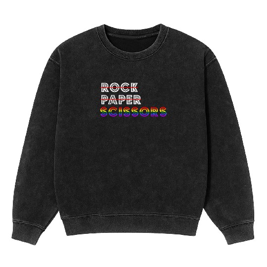 Rock Paper Scissors LGBT For Lesbians Lesbian Gay Mineral Wash Sweatshirts