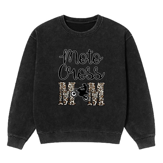 Moto X Motocross Mama Mom Racing Dirtbike Race Day Mineral Wash Sweatshirts