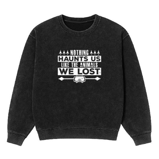 Spearfishing Nothing haunts us Dive Fish Hunting Mineral Wash Sweatshirts
