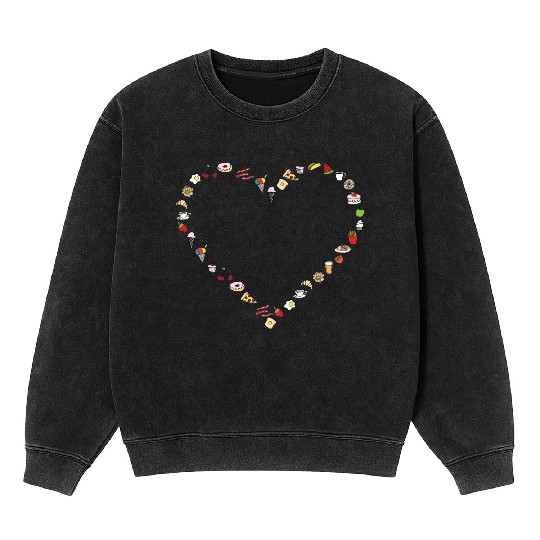 I Love Food Mineral Wash Sweatshirts