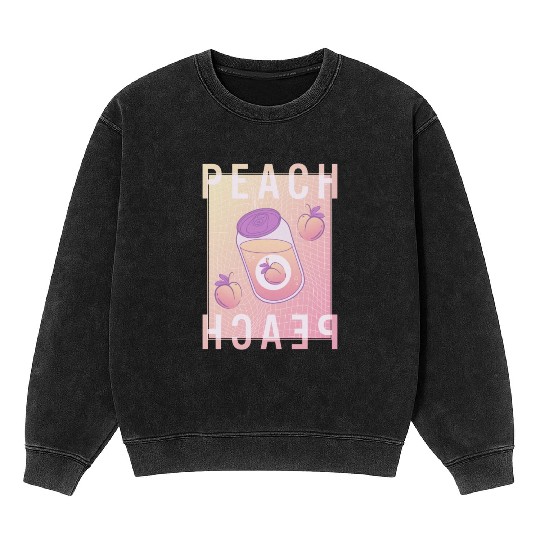 Peach Mineral Wash Sweatshirts, Peach Soda Vaporwave Pastel Mineral Wash Sweatshirts,