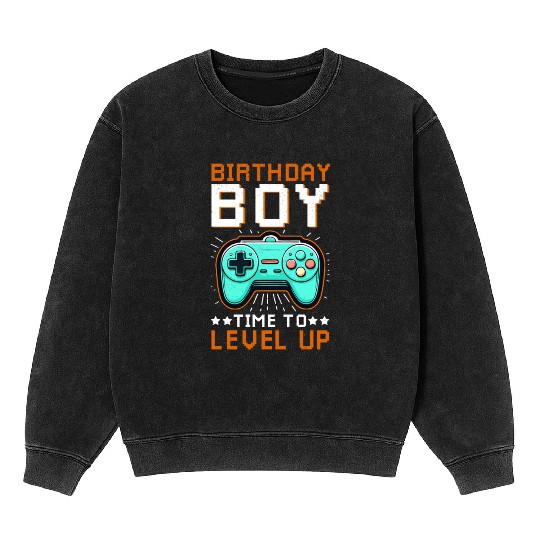 Gaming Video Games Gamer Birthday Boy Mineral Wash Sweatshirts