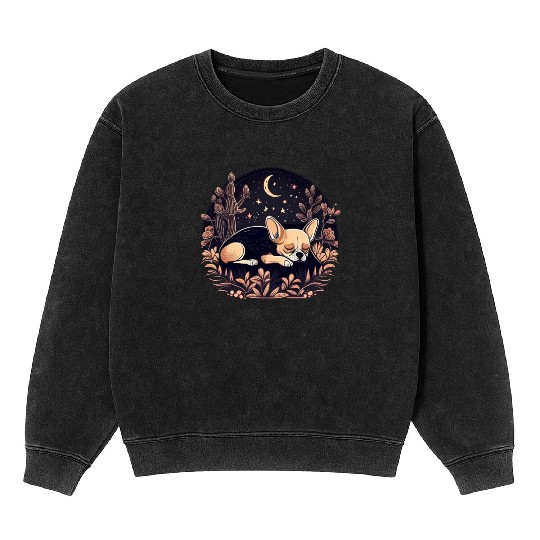 Chihuahua | Sunday Sleep Cute Dog Good Night Mineral Wash Sweatshirts