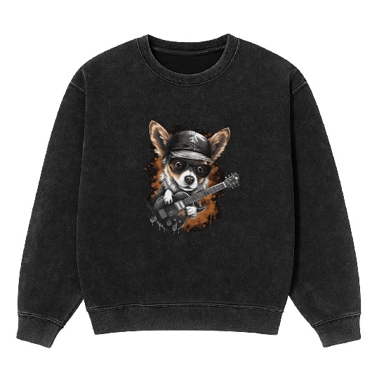 Chihuahua | Ukulele Guitar Hawaii Aloha Violine Mineral Wash Sweatshirts