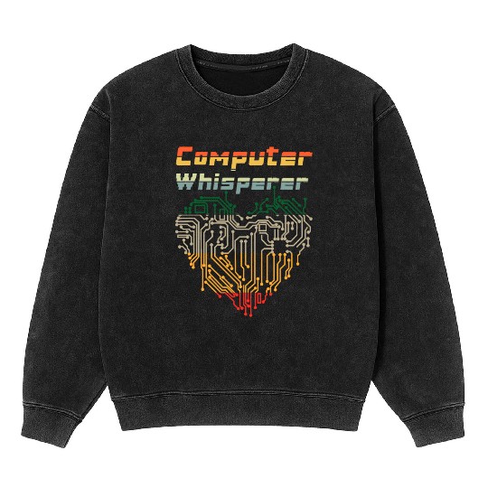 Computer Circuit Technician Programmer Or Coder Mineral Wash Sweatshirts