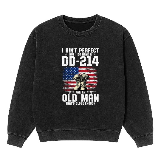 US Army DD-214 American Flag Mineral Wash Sweatshirts