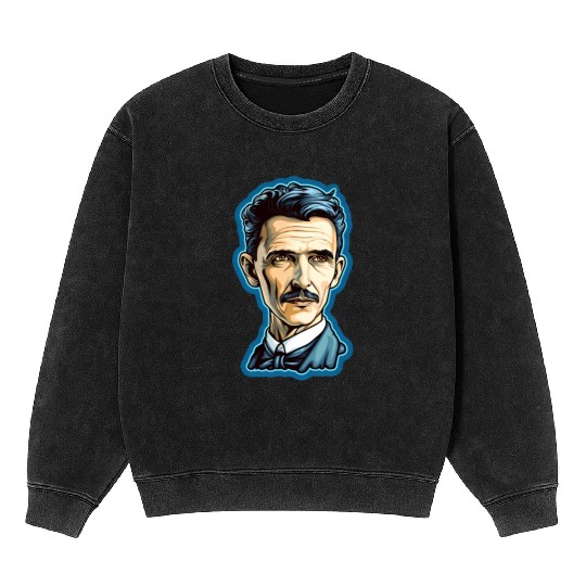 Nikola Tesla Physics Nerd Geek Mineral Wash Sweatshirts