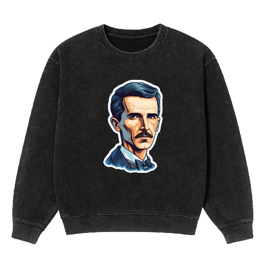Nikola Tesla Physics Geek Nerd Mineral Wash Sweatshirts