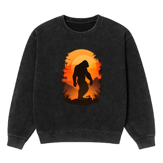 A Sasquatch Silhouette In The North Mineral Wash Sweatshirts