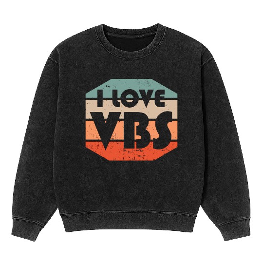 I Love VBS Summer Camp Vacation Bible School Crew Mineral Wash Sweatshirts