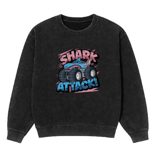 Monster Truck Shark Attack Week 2023 Mineral Wash Sweatshirts