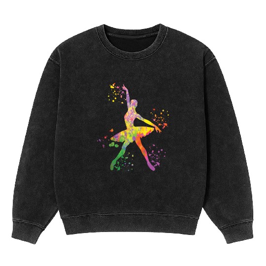 Ballet Dancer Colorsplash Ballerina Mineral Wash Sweatshirts