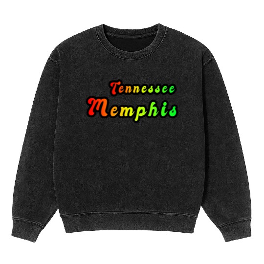 Memphis Tennessee rainbow design Mineral Wash Sweatshirts