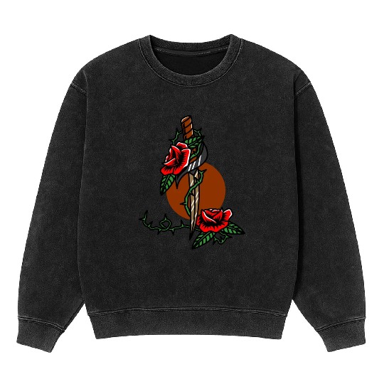 Twilight Dagger Flower Mineral Wash Sweatshirts