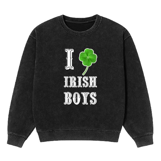 Shiny Saint Patrick s Day Shamrock Rhinestone Mineral Wash Sweatshirts