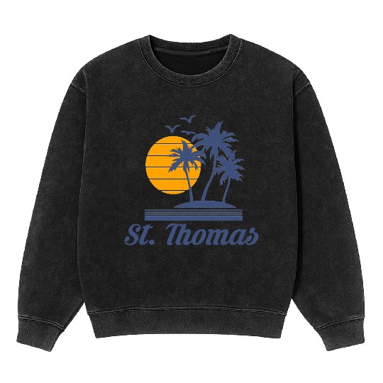 Saint St Thomas Caribbean Island Beach Mineral Wash Sweatshirts