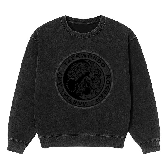 Taekwondo BEAST DRAGON TIGER YIN YANG Mineral Wash Sweatshirts
