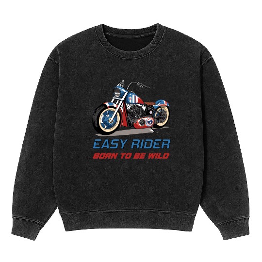 Easy Rider Motorcycle Chopper Stars and Stripes Mineral Wash Sweatshirts