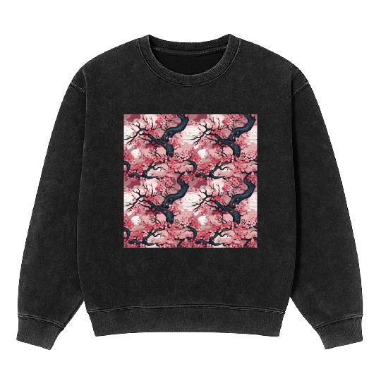 Anime Euphoria: Fantasy Cherry Blossom Dreamscape Mineral Wash Sweatshirts