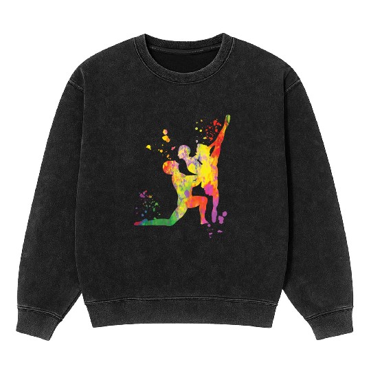 Ballet Dance Couple Woman Ballerina Mineral Wash Sweatshirts