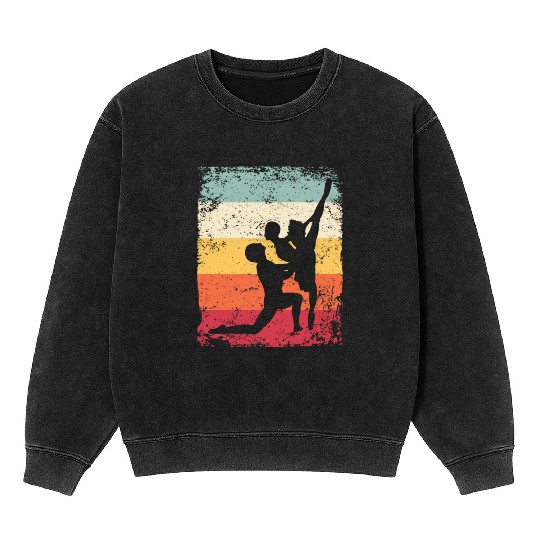 Ballet Dance Couple Vintage Ballerina Mineral Wash Sweatshirts