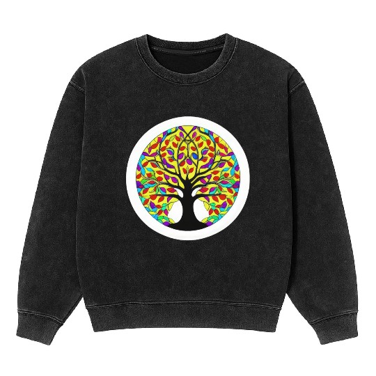 Tree: detailed, relaxing, & positive Mineral Wash Sweatshirts