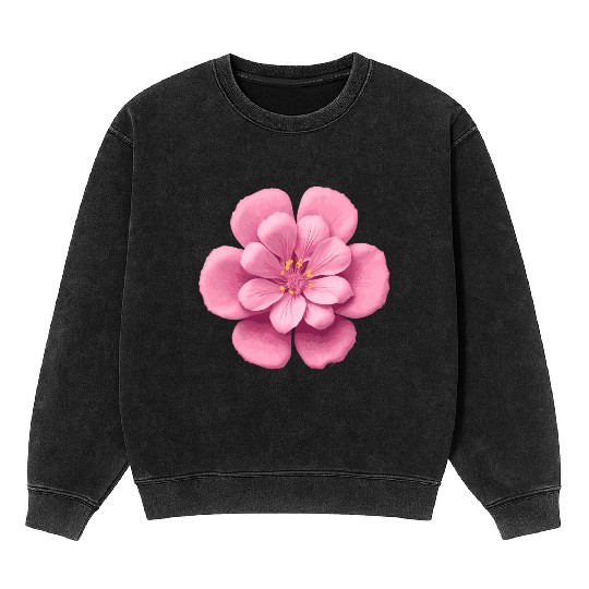 Pink Sakura flower Mineral Wash Sweatshirts