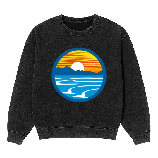 Sunset Graphic Mineral Wash Sweatshirts design