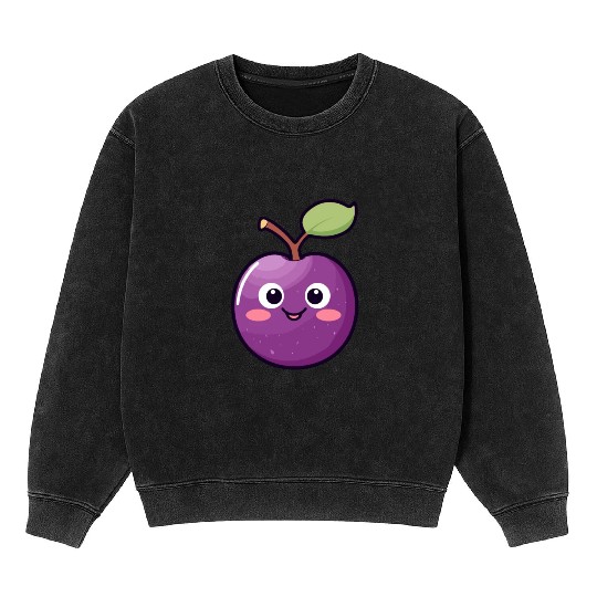 Kawaii Plum - Joyful Plumtastic Mineral Wash Sweatshirts