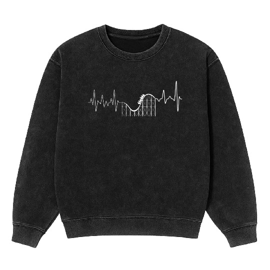 Roller Coaster Heart Beat Mineral Wash Sweatshirts