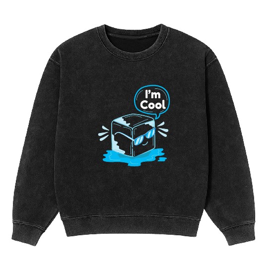 Ice I'm Cool Ice Drink Summer Mineral Wash Sweatshirts