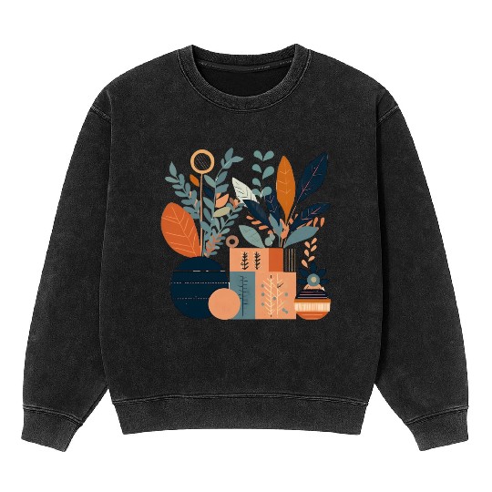 Floral Modern Geometric Mid Century 3 Mineral Wash Sweatshirts