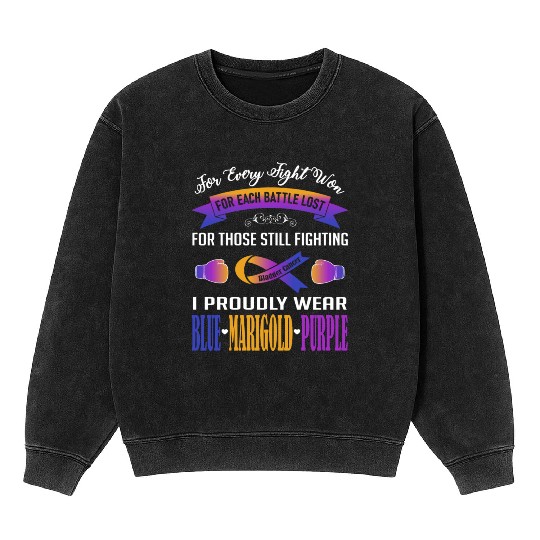 I Proudly Wear Blue Marigold Purple Bladder Cancer Mineral Wash Sweatshirts