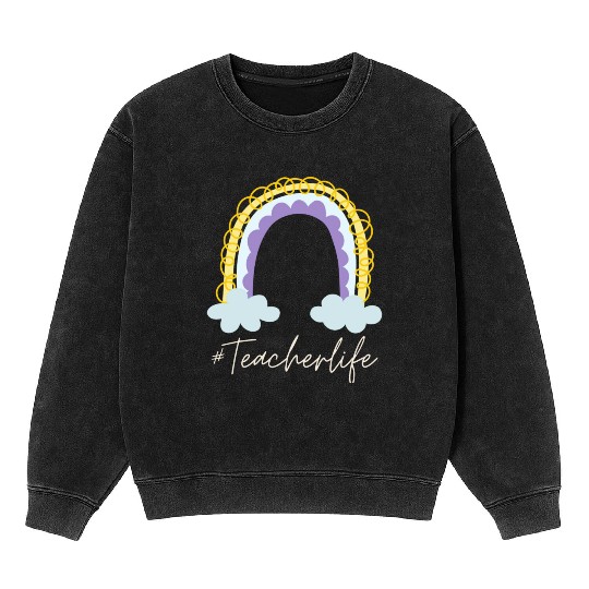 Teacher Life Kindergarten Teacher Appreciation Mineral Wash Sweatshirts