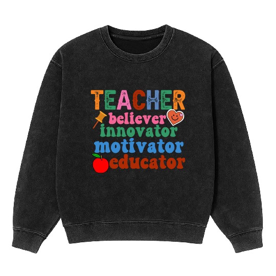 Retro teacher teacher quotes teacher gift Mineral Wash Sweatshirts